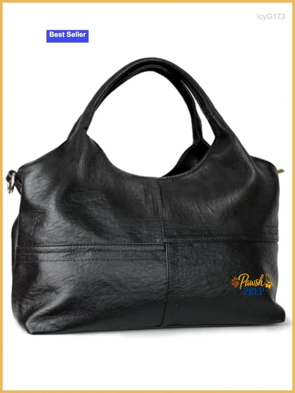 Vegan Leather Satchel Handbag with Detachable Strap - Medium Tote Hobo Bag